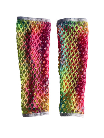 Arm Cuffs - Rainbow Fishnet