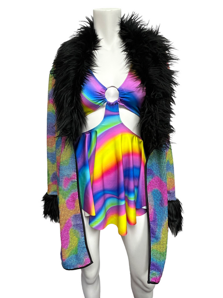Neon Rainbow Festi Robe