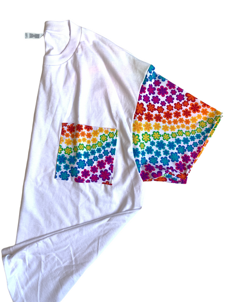 Rainbow Dazey White Unisex Pocket T-Shirt